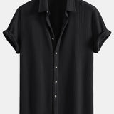 Waffle Button Up Shirt & Straight Leg Linen Pants