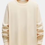 Basic Long Sleeve Heavy Weight Arc Hem T-Shirt
