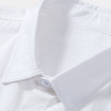 Linen Look Cotton Button Up Shirt & Stripe Print Swim Shorts