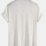 Geometric Jacquard Cuban Shirt & Straight Leg Linen Pants