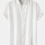 Short Sleeve Textured Button Up Shirt