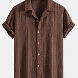 Geometric Jacquard Cuban Shirt & Straight Leg Linen Pants