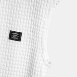 Sleeveless Waffle Hooded Vest & Waffle Drawstring Shorts