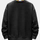 Relax Fit 2 In 1 Waffle Crew Neck Sweatshirt