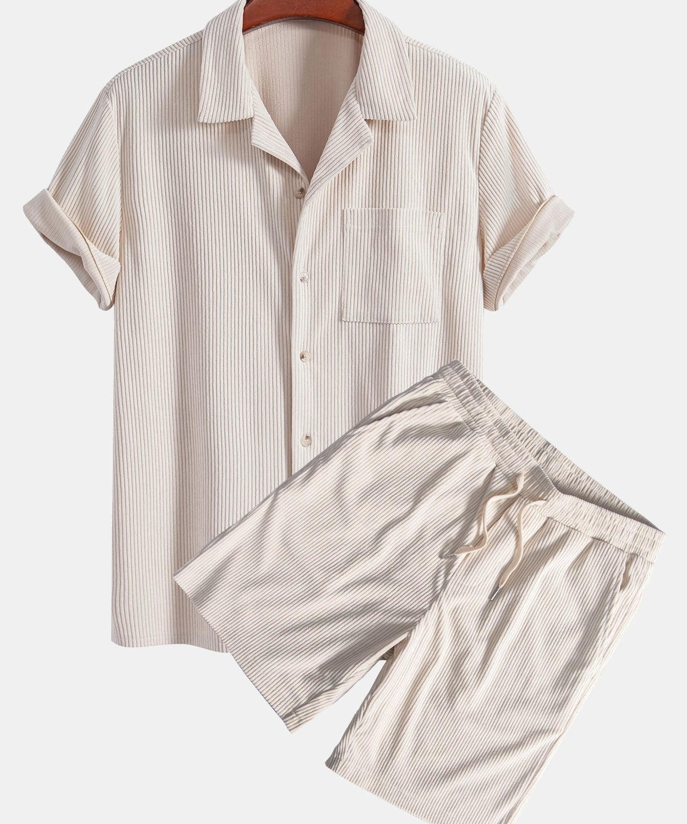 Short Sleeve Corduroy Cuban Shirt & Shorts