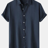 Short Sleeve Textured Button Up Shirt