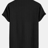 Muscle Fit Ribbed Arc Hem T-Shirt