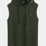 Sleeveless Waffle Hooded Vest & Waffle Drawstring Shorts