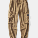 Drawstring Corduroy Cargo Jogger Pants