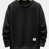 Relax Fit 2 In 1 Waffle Crew Neck Sweatshirt