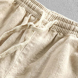 Linen Cotton Blend Drawstring Shorts
