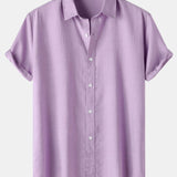 Short Sleeve Textured Button Up Shirt