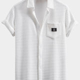 Short Sleeve Waffle Shirt & Drawstring Waffle Jogger Pants