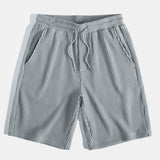 Knitted Waffle Arc Hem Hooded T-Shirt & Drawstring Waffle Shorts