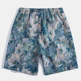 Painted Floral Jacquard Cuban Shirt & Shorts