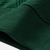 Relax Fit Geometric Striped Sweatshirt & Drawstring Corduroy Cargo Jogger Pants