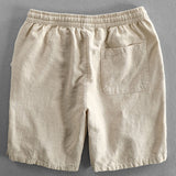 Linen Cotton Blend Drawstring Shorts
