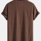 Geometric Jacquard Cuban Shirt & Linen Drawstring Shorts