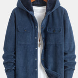 Fleece Lined Corduroy Hooded  Overshirt
