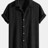 Geometric Jacquard Cuban Shirt & Straight Leg Linen Pants