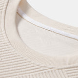 Relax Fit Geometric Striped Sweatshirt & Drawstring Corduroy Cargo Jogger Pants
