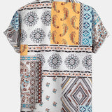 Scarf Print Button Up Shirt & Swim Shorts