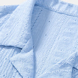 Geometric Jacquard Textured Cuban Shirt & Straight Leg Linen Pants