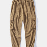Drawstring Corduroy Cargo Jogger Pants