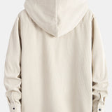 Fleece Lined Corduroy Hooded  Overshirt
