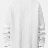 Long Sleeve Geometric Jacquard Arc Hem T-Shirt & Jogger Pants