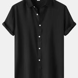 Short Sleeve Textured Button Up Shirt