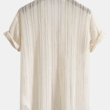 Textured Cuban Shirt & Straight Leg Linen Pants