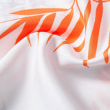 Leaf Print Button Up Shirt & Man Mid Length Drawstring Swim Shorts