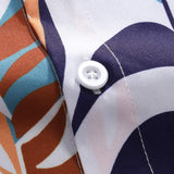 Colorful Leaf Print Button Up Shirt & Swim Shorts