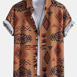 Aztec Geometric Print Shirt & Swim Shorts
