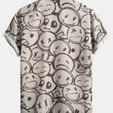 Smiley Print Button Up Shirt