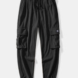 Drawstring Corduroy Cargo Jogger Pants