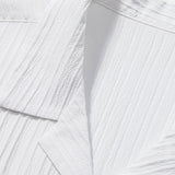 Striped Jacquard Cuban Collar Shirt & Straight Leg Pants