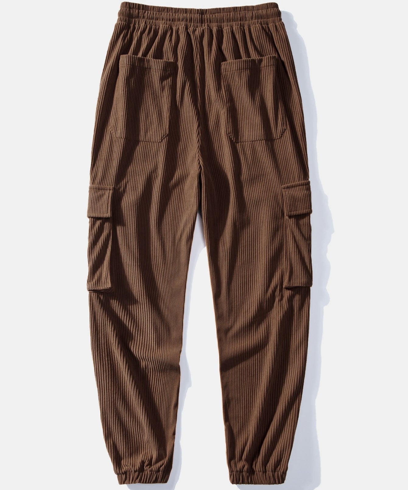 Drawstring Corduroy Cargo Jogger Pants