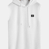 Sleeveless Waffle Hooded Vest & Waffle Drawstring Shorts