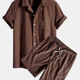 Short Sleeve Corduroy Cuban Shirt & Shorts